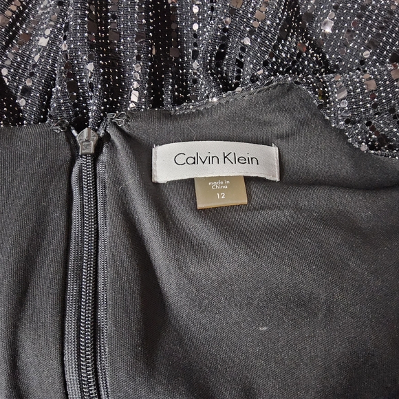 Calvin Klein Black Glitter Long Sleeve Dress - Picture 8 of 13
